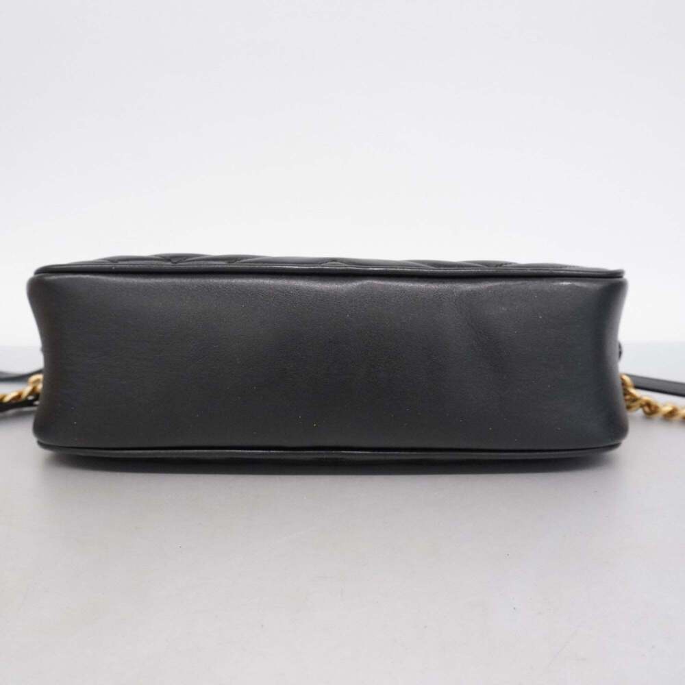 GUCCI Black Leather GG Marmont Shoulder Bag - Picture 3 of 13